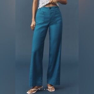 NWT Size 32 -The Colette Linen blend Full Length Wide Leg Pants (NWT US$ 148)